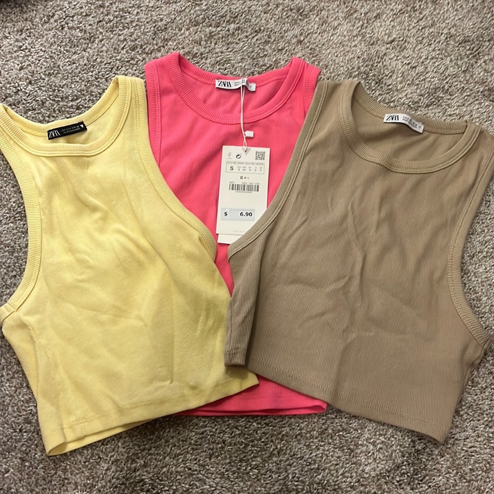 Zara high neck tanks - set of 3
